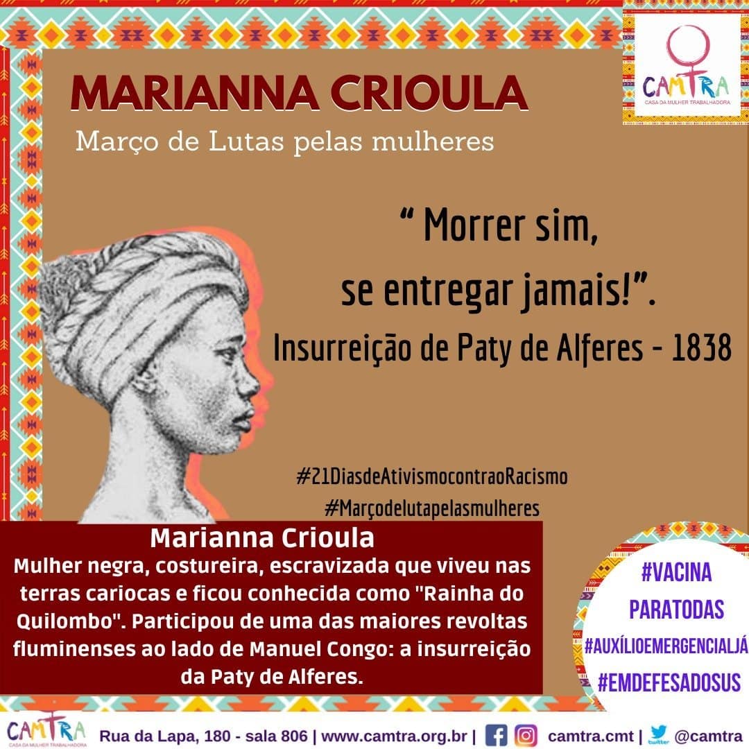 Você está visualizando atualmente Marianna Crioula – Março de Lutas pelas Mulheres