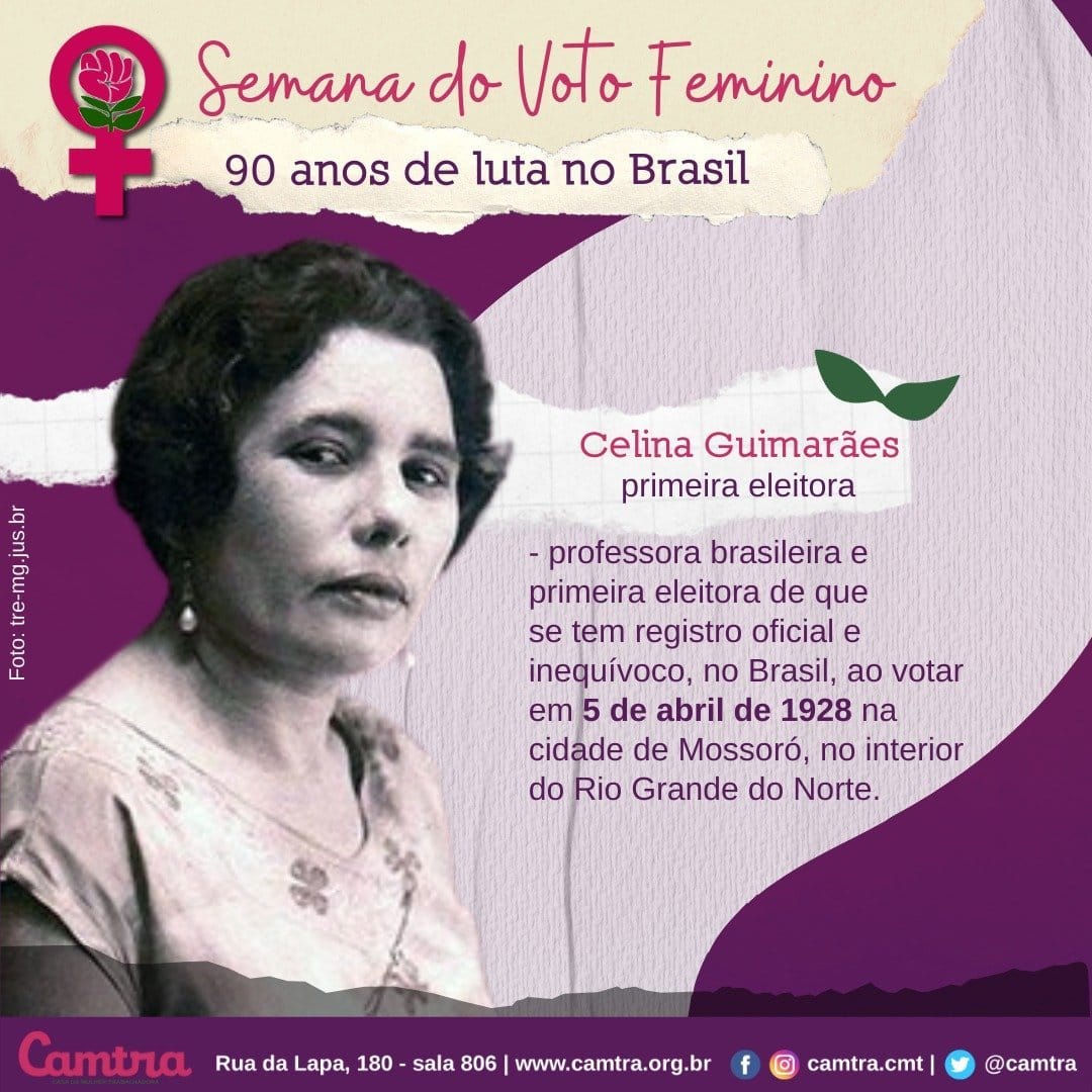 Você está visualizando atualmente Semana do Voto Feminino: 90 anos de Luta no Brasil – Celina Guimarães