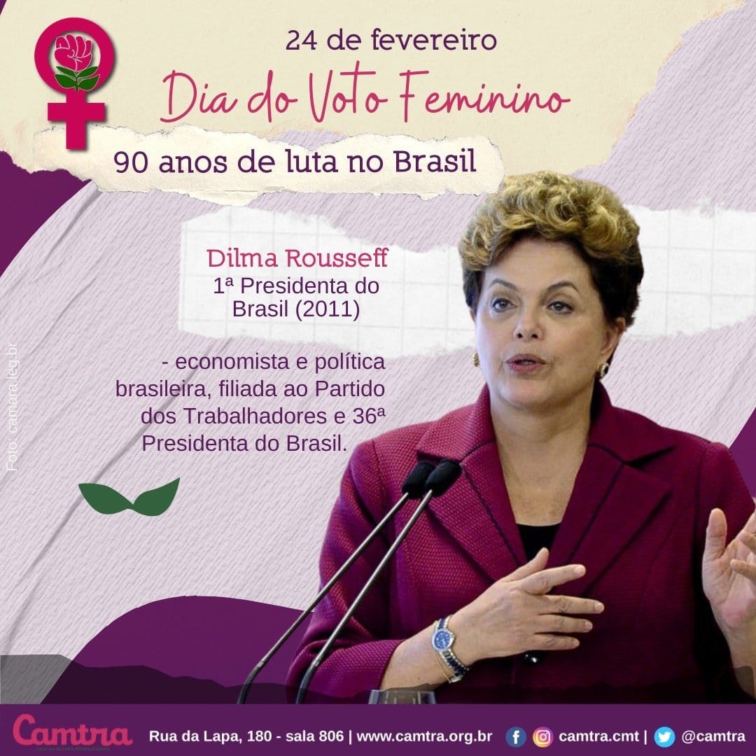 Você está visualizando atualmente Semana do Voto Feminino – 90 anos de Luta no Brasil – Presidenta Dilma Rousseff